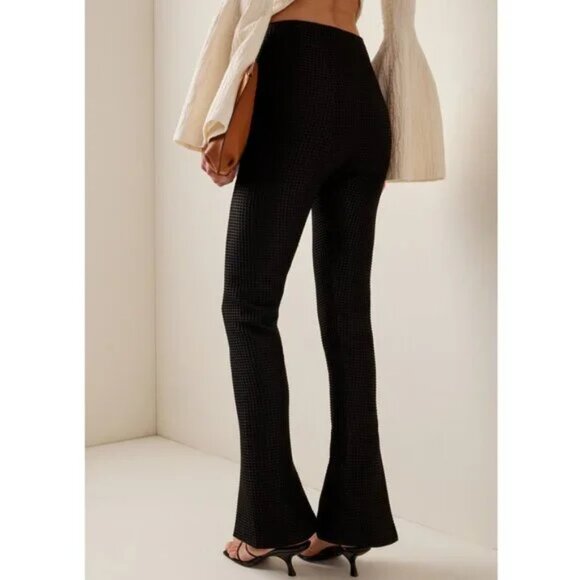 A.W.A.K.E. MODE Asymmetric Slit-Detailed Waffle Knit Pants Size 6 - Picture 4 of 15